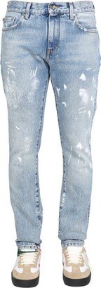 Distressed Straight Leg Jeans-AH