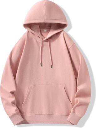 SaaNte Hoodie Solid Color Autumn And Winter Men And Women Loose And Comfortable Hoodie Pink