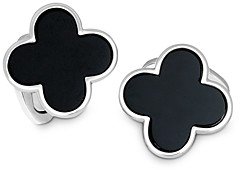 Sterling Silver and Black Onyx Clover Cufflinks