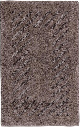 Knightsbridge Diagonal Racetrack 100% Cotton Reversible Bath Rug 24 X 40 Stone