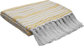 Mod Lifestyles Hampton Stripe Throw, 50 x 60 - Cream, Gold-Tone