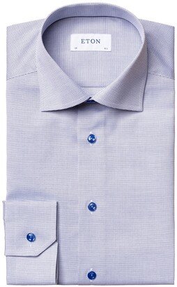 Men's Contemporary-Fit Houndstooth Dress Shirt-AA