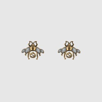 Bee earrings with crystals