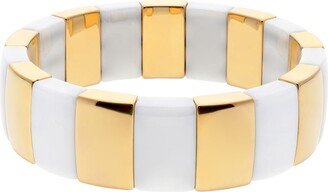 AURA 18k Gold Overlay & Ceramic Stretch Bracelet