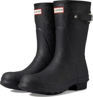 Short Erosion Texture Boot (Erosion Texture Black) Women's Rain Boots