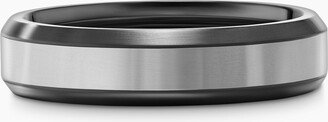 Beveled Band Ring in Black Titanium with Grey Titanium Men's Size 12