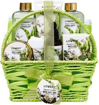 Lovery Home Spa Magnolia Tuberose Bath and Body Care Gift Set, 9 Piece