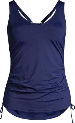Women's Petite Adjustable V-neck Underwire Tankini Swimsuit Top Adjustable Straps