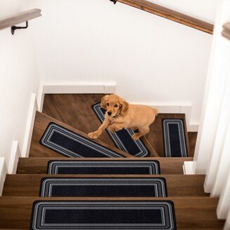 Beverly Rug Non Slip Bordered Stair Treads for Wooden Steps Indoor