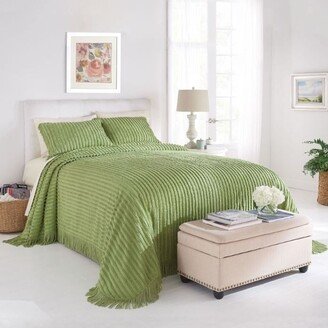 beatrice home fashions Channel Chenille Bedspread Full - Sage