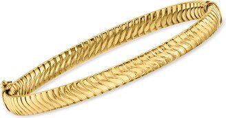 Italian 14kt Yellow Gold Ribbed Bangle Bracelet