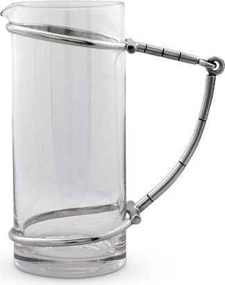 Glass Pitcher with Pewter Horse Bit Handle