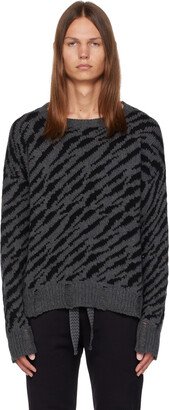 Black & Gray Zebra Sweater