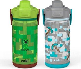 16oz Plastic Kids' Water Bottle with Bumper and Antimicrobial Spout 'Minecraft'