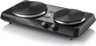 OventeÂ Countertop Electric Double Burner with Adjustable Temperature Control