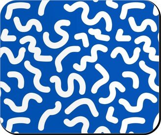 Mouse Pads: Dark Squiggles - Blue Mouse Pad, Rectangle Ornament, Blue