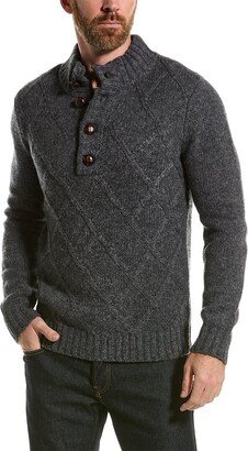 Loft 604 Argyle Wool Mock Neck Sweater