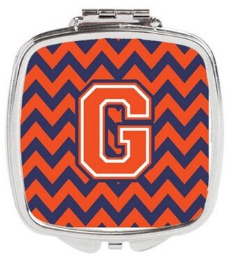 CJ1042-GSCM Letter G Chevron Orange & Blue Compact Mirror, 3 x 0.3 x 2.75 in.