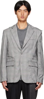 Gray Check Blazer-AA