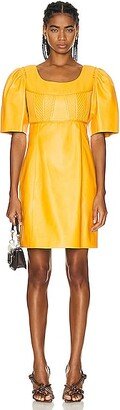 Classic Napa Leather Dress in Mustard