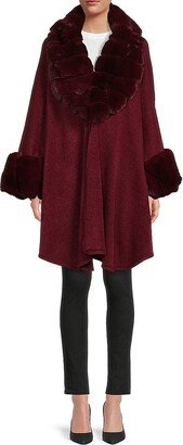 Faux Fur Trim Kimono-AA