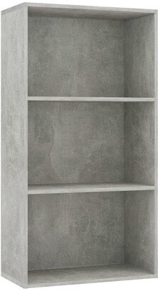 3-Tier Book Cabinet Concrete Gray 23.6x11.8x44.9 Chipboard