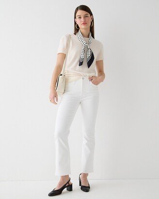 Tall 9 demi-boot crop jean in white wash