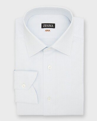 Men's Mini Check Cotton Dress Shirt