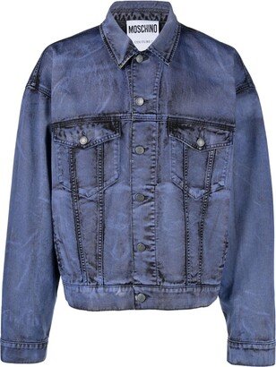 Faded-Effect Denim Jacket-AB