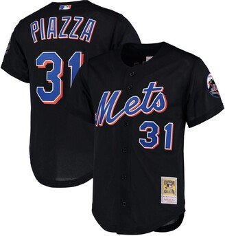 Men's Mike Piazza Black New York Mets Cooperstown Collection Mesh Batting Practice Jersey