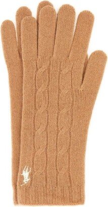 Pony Embroidered Knit Gloves