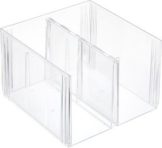 Case of 4 Clearline Stacking Tall Shoe Bin Clear