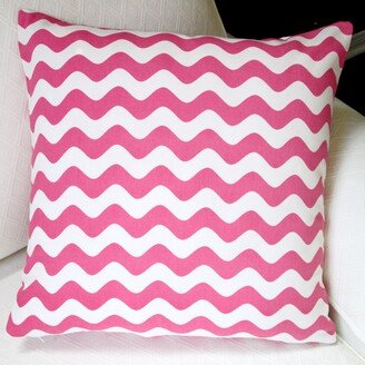 Artisan Pillows Kids Indoor 20-inch Wave Canvas in Hot Pink or Aqua Throw Pillow Cover