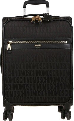 Allover Logo Printed Zipped Suitcase-AA