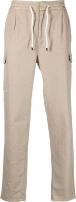 Drawstring-Waist Straight-Leg Trousers-AG