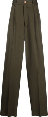 Pintuck Wide-Leg Trousers