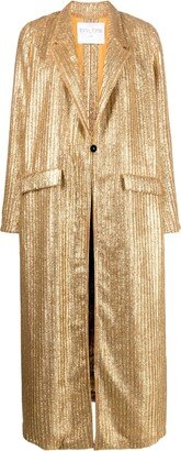 Metallic-Sheen Single-Breasted Coat-AA