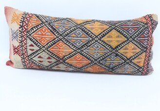 Kilim Pillow Covers, Designer Pillows, Orange Pillow, Embroidered Mudcloth Bright Cover, 955