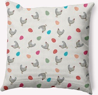 Chickens and Eggs Easter Decorative Throw Pillow