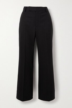 Wool-blend Straight-leg Pants - Black-AA