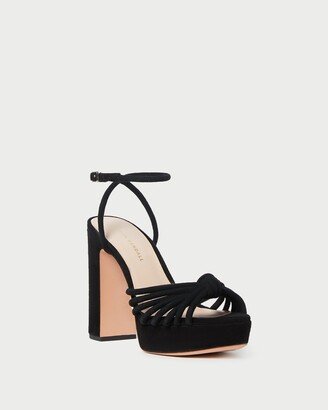 Rivka Black Suede Platform Sandal