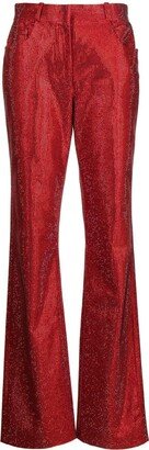 Rhinestone-Embellished Straight-Leg Trousers-AA