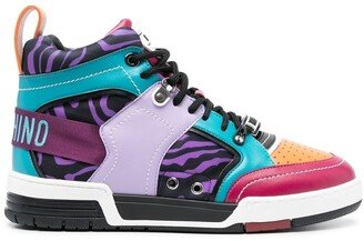 Colour-Block High-Top Sneakers-AD