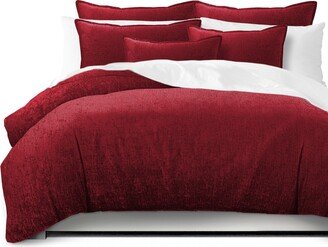 6ix Tailors Juno Velvet Red Coverlet and Pillow Sham