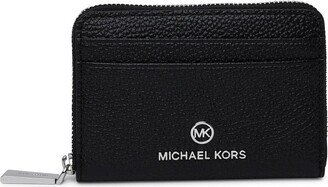 Logo Plaque Zipped Wallet-AM