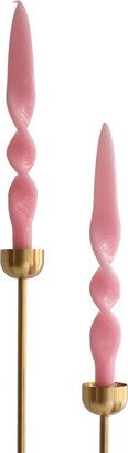 The Parmatile Shop Pink Taper Candle Set