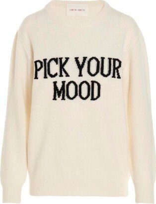 Slogan Knitted Crewneck Jumper