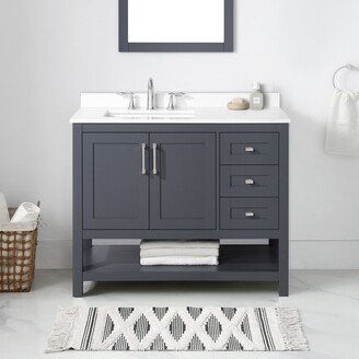 Vegas 42 in. Open Shelf Bathroom Vanity in Dark Charcoal