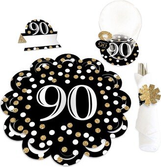 Big Dot Of Happiness Adult 90th Birthday Party Paper Charger & Decor Chargerific Kit Setting for 8