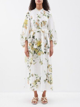 Vacation Nairne Floral-print Linen Midi Dress